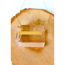 Ασημένιο κολιέ - επίχρυση πλάκα (SN199)